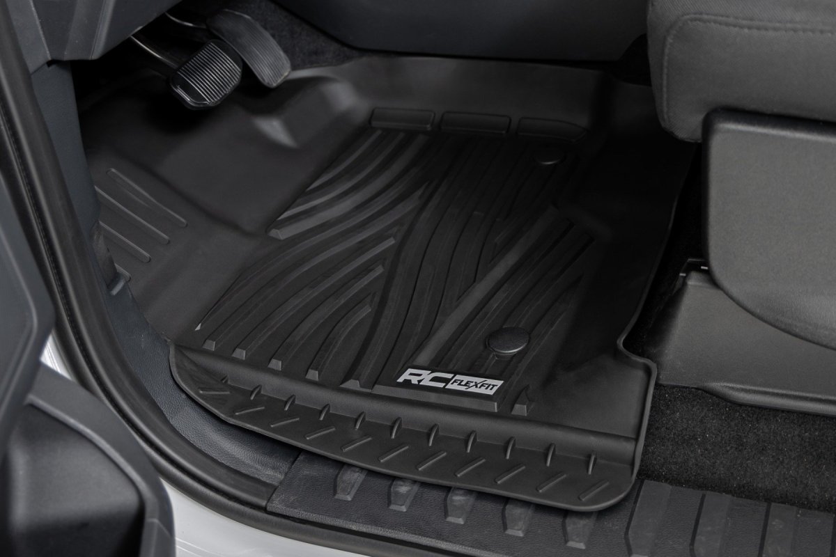 Ford F-150 Floor Mats - Front & Rear - Rough Country - Flex-Fit - '15-'24